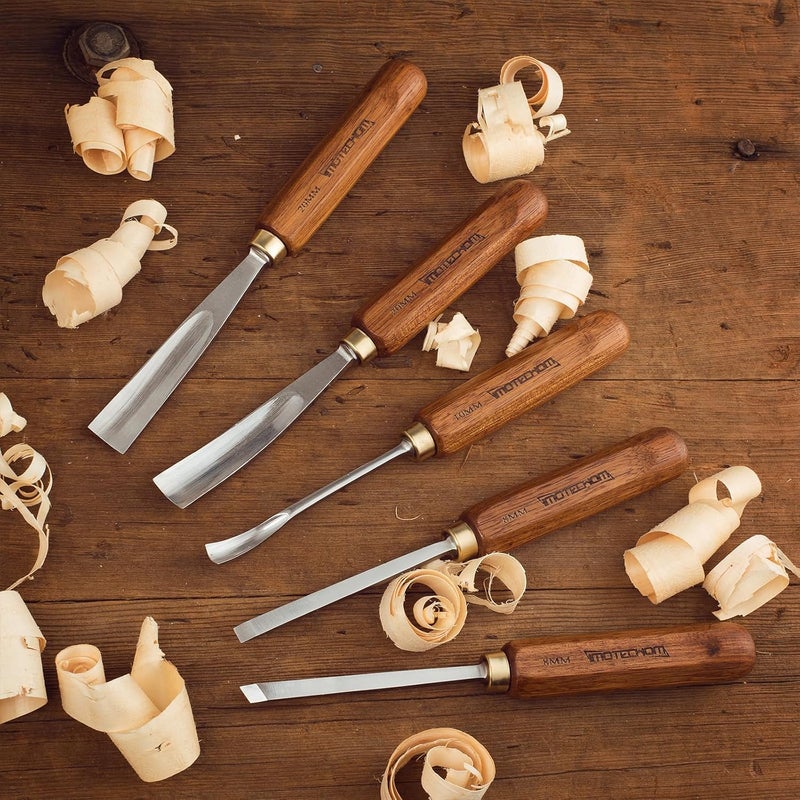 IMOTECHOM 12-Pieces Woodworking Wood Carving Tools Chisel Set with Wooden Box, Razor Sharp CR-V 60 Steel Blades - Image 4